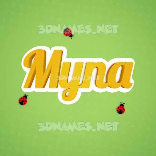 myna in Ladybugs style - 3D name wallpaper myna in Ladybugs style - 3D name wallpaper