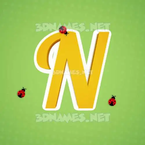 n in Ladybugs style - 3D name wallpaper n in Ladybugs style - 3D name wallpaper