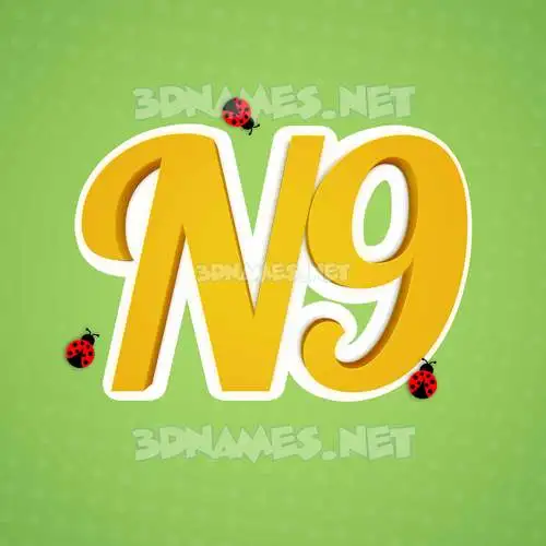 n9 in Ladybugs style - 3D name wallpaper
