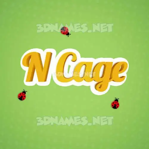 n cage in Ladybugs style - 3D name wallpaper n cage in Ladybugs style - 3D name wallpaper