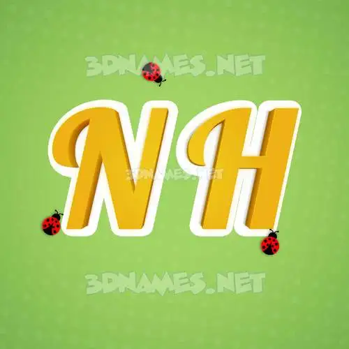 n h in Ladybugs style - 3D name wallpaper n h in Ladybugs style - 3D name wallpaper