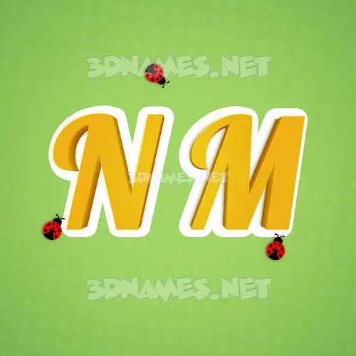 n m in Ladybugs style - 3D name wallpaper n m in Ladybugs style - 3D name wallpaper