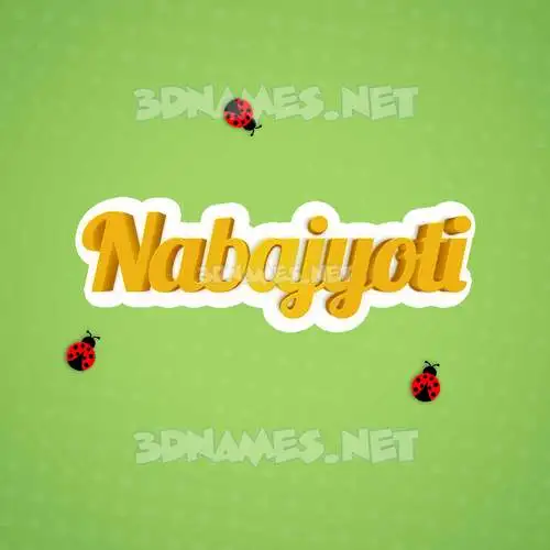 nabajyoti in Ladybugs style - 3D name wallpaper