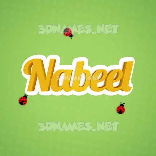 nabeel in Ladybugs style - 3D name wallpaper