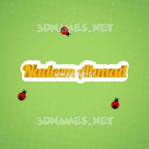 nadeem ahmad in Ladybugs style - 3D name wallpaper