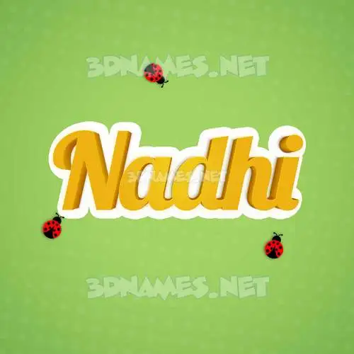 nadhi in Ladybugs style - 3D name wallpaper