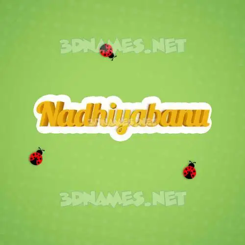 nadhiyabanu in Ladybugs style - 3D name wallpaper