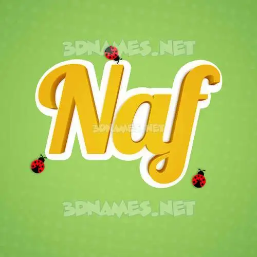 naf in Ladybugs style - 3D name wallpaper