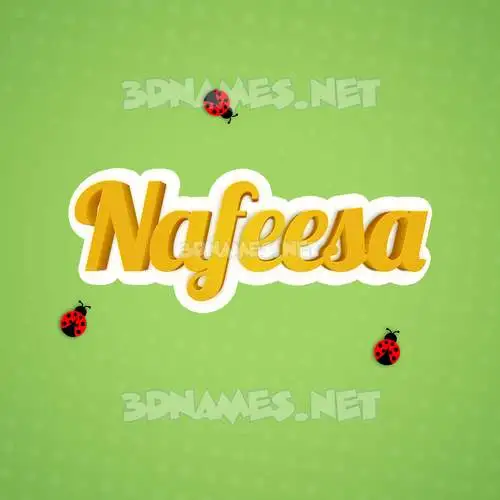 nafeesa in Ladybugs style - 3D name wallpaper
