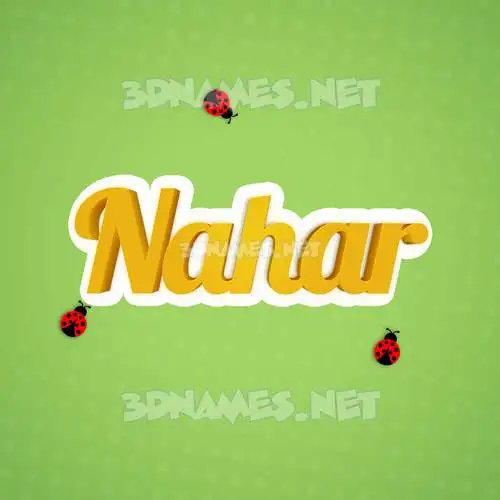 nahar in Ladybugs style - 3D name wallpaper