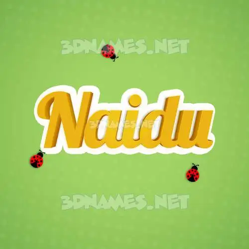 naidu in Ladybugs style - 3D name wallpaper