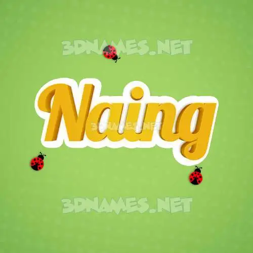 naing in Ladybugs style - 3D name wallpaper