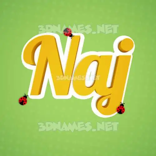 naj in Ladybugs style - 3D name wallpaper naj in Ladybugs style - 3D name wallpaper