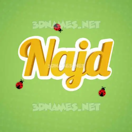 najd in Ladybugs style - 3D name wallpaper