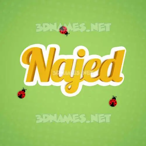 najed in Ladybugs style - 3D name wallpaper