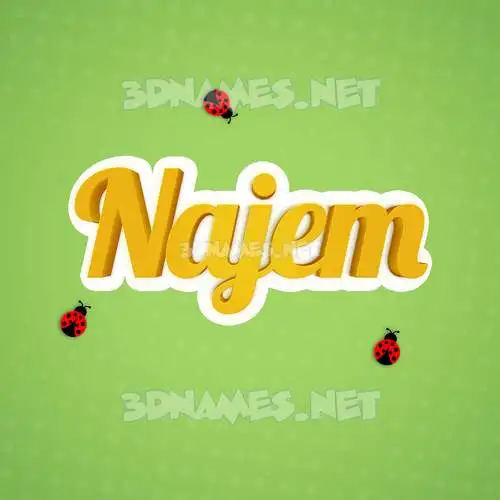 najem in Ladybugs style - 3D name wallpaper najem in Ladybugs style - 3D name wallpaper