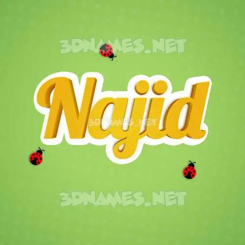 najid in Ladybugs style - 3D name wallpaper