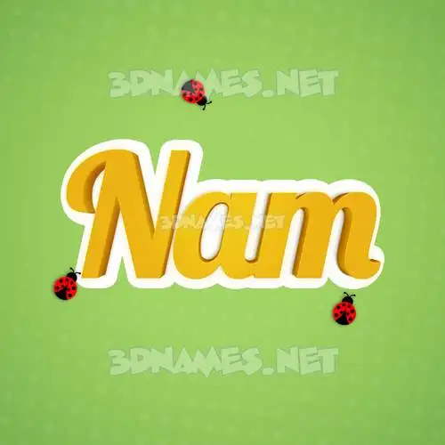 nam in Ladybugs style - 3D name wallpaper
