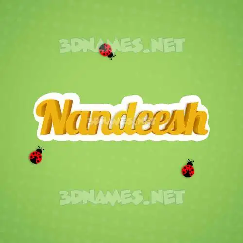 nandeesh in Ladybugs style - 3D name wallpaper