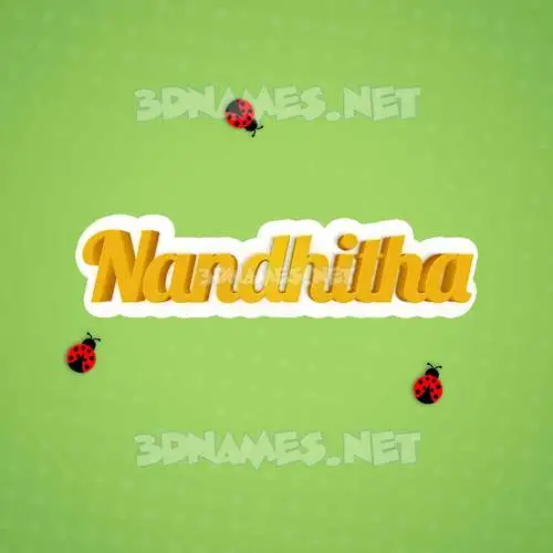 nandhitha in Ladybugs style - 3D name wallpaper