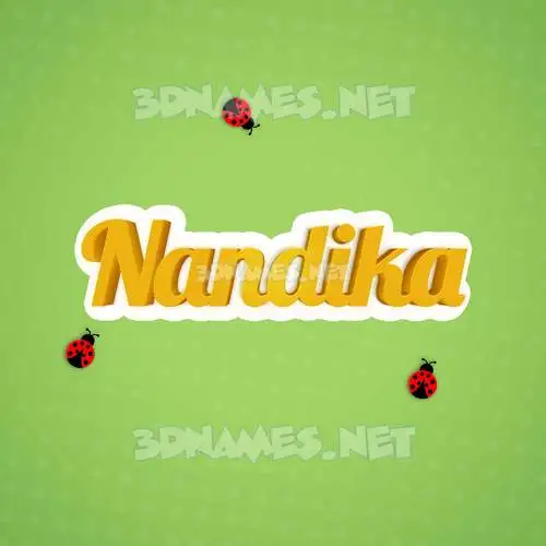 nandika in Ladybugs style - 3D name wallpaper
