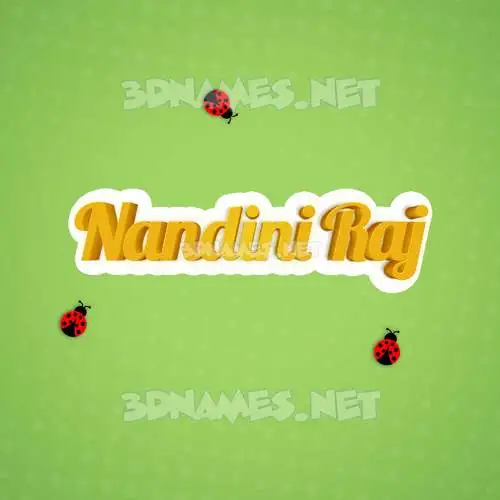 nandini raj in Ladybugs style - 3D name wallpaper