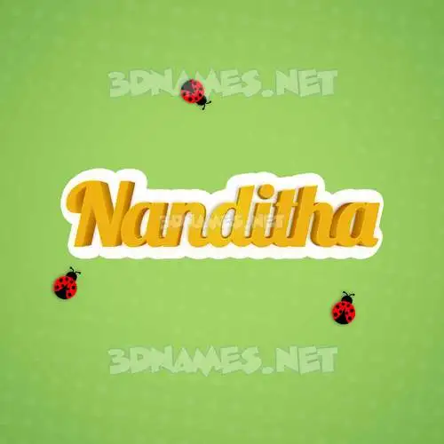 nanditha in Ladybugs style - 3D name wallpaper
