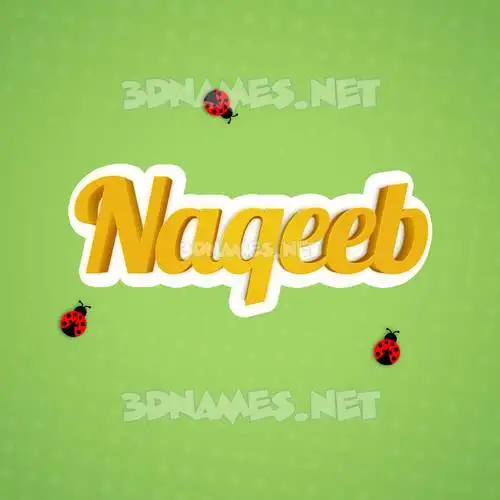 naqeeb in Ladybugs style - 3D name wallpaper