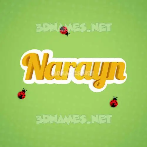 narayn in Ladybugs style - 3D name wallpaper