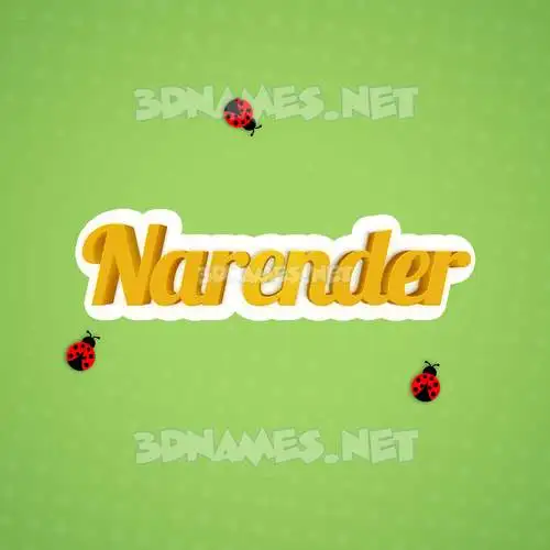narender in Ladybugs style - 3D name wallpaper