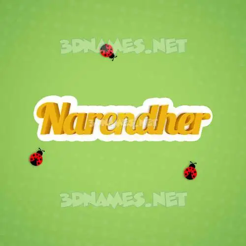 narendher in Ladybugs style - 3D name wallpaper