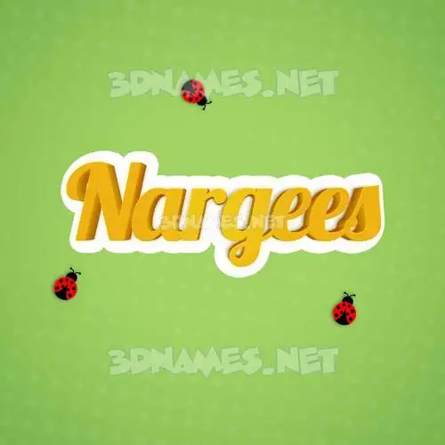nargees in Ladybugs style - 3D name wallpaper