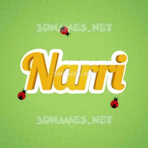 narri in Ladybugs style - 3D name wallpaper