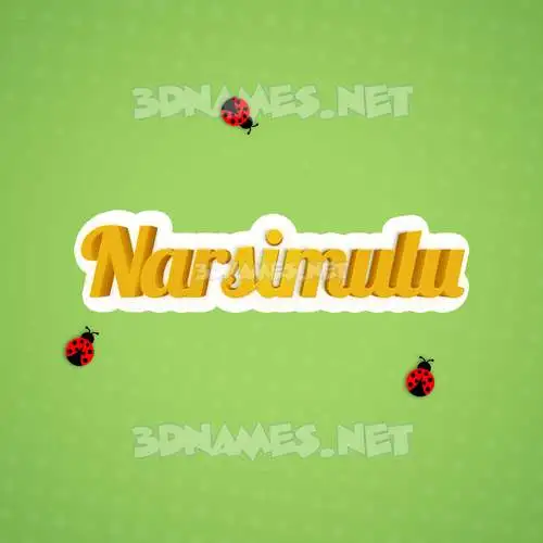 narsimulu in Ladybugs style - 3D name wallpaper