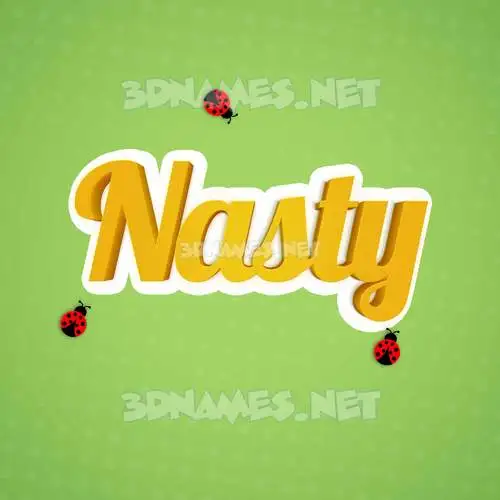 nasty in Ladybugs style - 3D name wallpaper