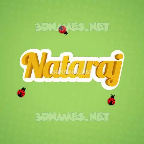 nataraj in Ladybugs style - 3D name wallpaper