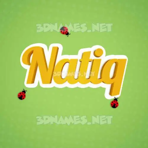 natiq in Ladybugs style - 3D name wallpaper