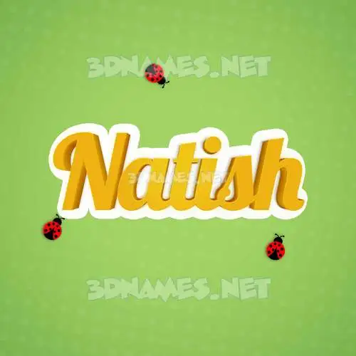 natish in Ladybugs style - 3D name wallpaper