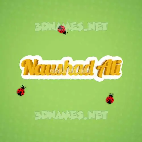 naushad ali in Ladybugs style - 3D name wallpaper naushad ali in Ladybugs style - 3D name wallpaper