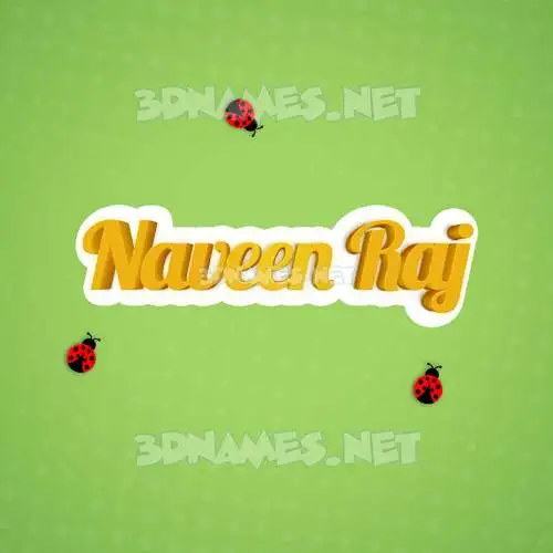 naveen raj in Ladybugs style - 3D name wallpaper