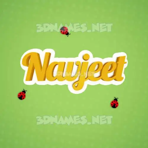navjeet in Ladybugs style - 3D name wallpaper