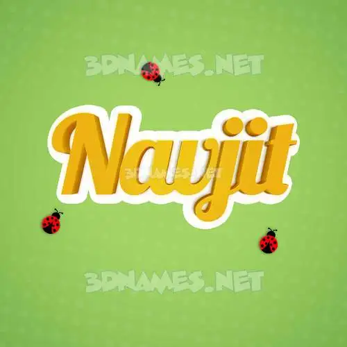navjit in Ladybugs style - 3D name wallpaper