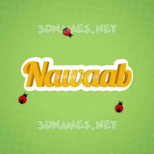nawaab in Ladybugs style - 3D name wallpaper