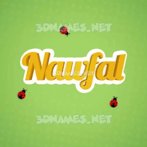 nawfal in Ladybugs style - 3D name wallpaper