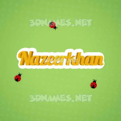nazeerkhan in Ladybugs style - 3D name wallpaper