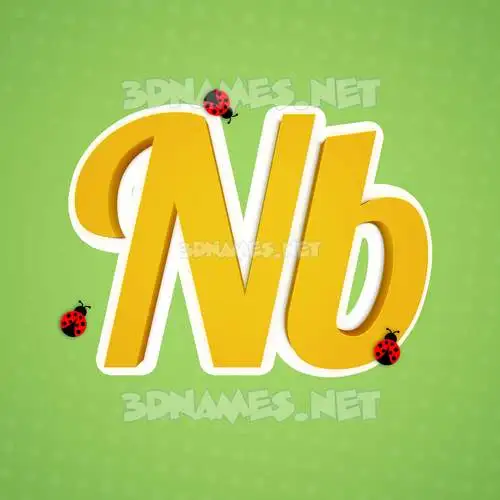 nb in Ladybugs style - 3D name wallpaper