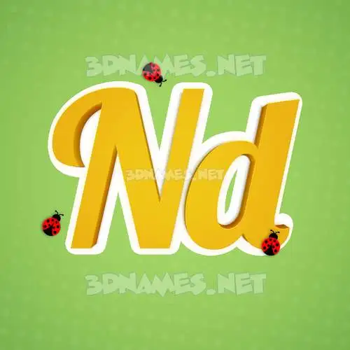 nd in Ladybugs style - 3D name wallpaper