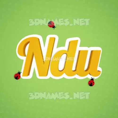 ndu in Ladybugs style - 3D name wallpaper