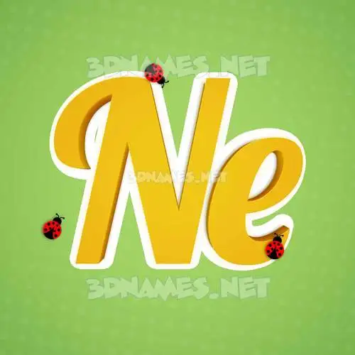 ne in Ladybugs style - 3D name wallpaper