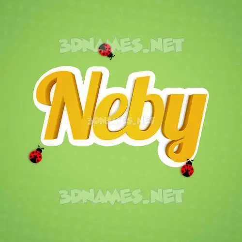 neby in Ladybugs style - 3D name wallpaper
